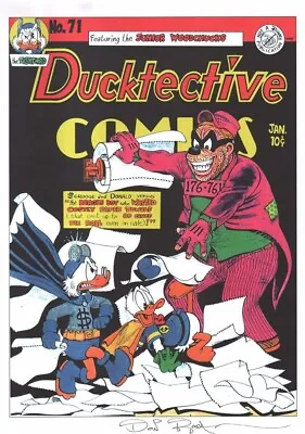 Buy DON PINK Parody Print / Parody Print DUCKTECTIVE DETECTIVE Comics 71 Signed • 46.43£
