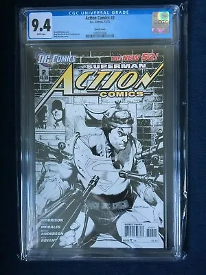 Buy Action Comics #2 1:200 Rags Morales Sketch Variant CGC 9.4 New 52 2011 • 99.99£