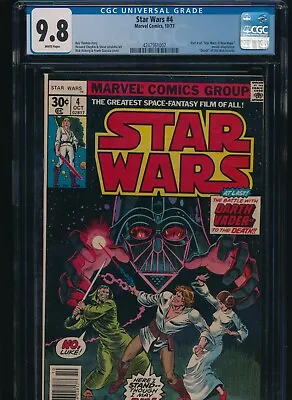 Buy Star Wars #4 Marvel Comics 10/77 Cgc 9.8 White Pages Movie Adaptation • 554.12£