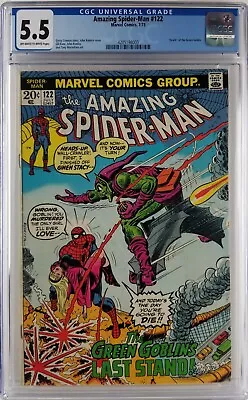 Buy Amazing Spider-man #122 Cgc 5.5 Ow/w Pages Death Gwen Stacy 1973 • 130.45£