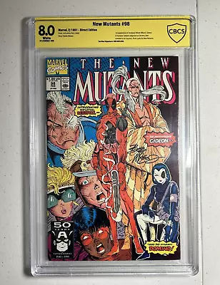 Buy NEW MUTANTS #98 CBCS 8.0 WHITE PAGES   1ST DEADPOOL 1991 Signed By Bob McLeod! • 341.05£