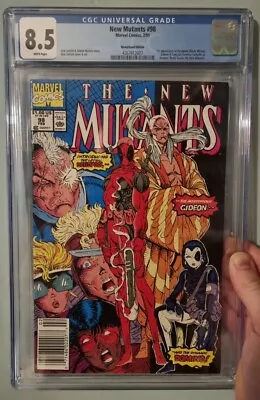 Buy New Mutants #98 Newsstand Edition CGC 8.5 1st App. Deadpool • 390£