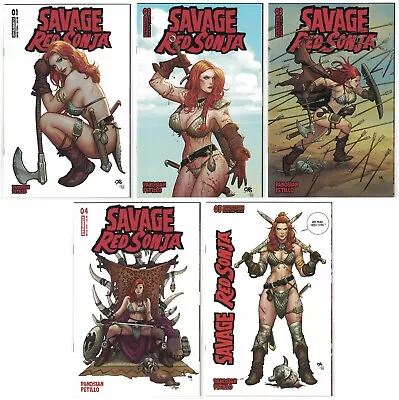 Buy SAVAGE RED SONJA 1 2 3 4 5 Set (Dynamite - 2023) Frank Cho Covers! Panosian! NM • 16.04£