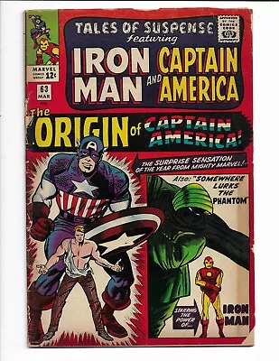 Buy Tales Of Suspense 63 - Vg- 3.5 - 1st Silver Age Origin Captain America (1965) • 67.18£