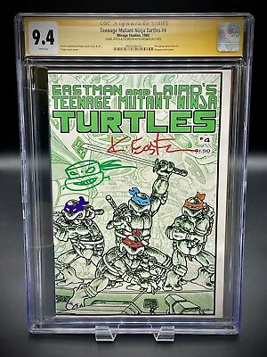 Buy Teenage Mutant Ninja Turtles 4 Cgc 9.4 Ss Eastman Signed Sketched Colored Rare! • 1,019.39£