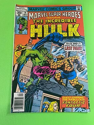 Buy Marvel Comics The Incredible Hulk #74 Guest Starring The Fantastic Four 1978 • 7.90£
