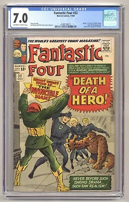 Buy Fantastic Four 32 (CGC 7.0) Death Of Dr. Franklin Storm Super-Skrull Kirby O238 • 131.92£