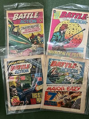 Buy 4 Vintage Original Battle Action Comics 14th & 28th Jan, 25th Feb, 4th Mar 1978 • 2.99£