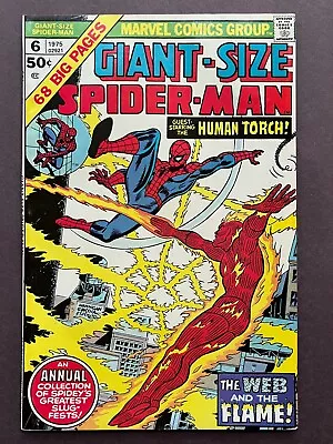 Buy Giant-Size Spider-Man #6 (1975) Human Torch Cover Marvel - Some Pages Unstapled • 9.48£