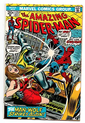 Buy Amazing Spider-Man #125 - 2nd Appearance Man-Wolf - KEY -  1973 - (-NM) • 59.96£