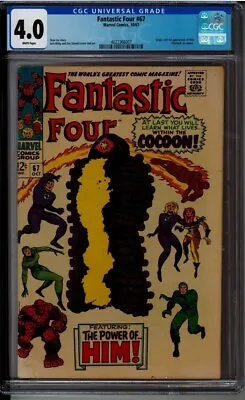 Buy Fantastic Four #67 CGC 4.0  White Pages 1st Appearance HIM / Adam Warlock! • 159.90£