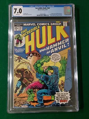 Buy Incredible Hulk #182 CGC 7.0 WHITE Pages 3rd Wolverine NICE • 221.18£