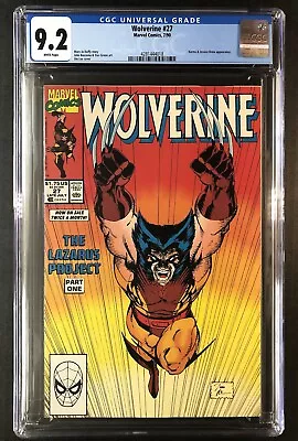 Buy Wolverine #27  CGC 9.2  White Pages  Marvel Comics 1990  Jim Lee Cover Art • 55.76£