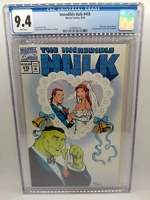 Buy Marvel Comics The Incredible Hulk #418 1994 CGC 9.4 1st Talos Classic Cover 🔥 • 91.35£