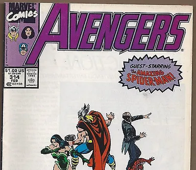 Buy The AVENGERS #314 With Captain America & Spider-man From Feb.1990 In Fine  NS • 6.39£