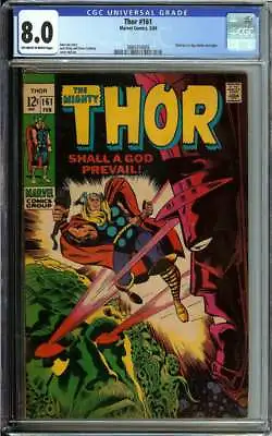 Buy Thor #161 Cgc 8.0 Ow/wh Pages // Planet Ego Vs Galactus Marvel Comic 1969 • 133.47£