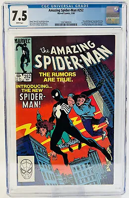 Buy VTG Amazing Spider-Man #252 1984 Newsstand 1st Black Costume 5/84 CGC 7.5 VF • 270.08£