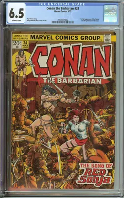 Buy Conan The Barbarian #24 Cgc 6.5 Ow Pages // 1st Full Red Sonja 1973 • 71.15£
