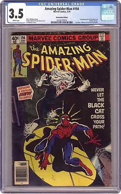 Buy Amazing Spider-Man 194N Newsstand Variant CGC 3.5 1979 4320639004 1st Black Cat • 142.31£