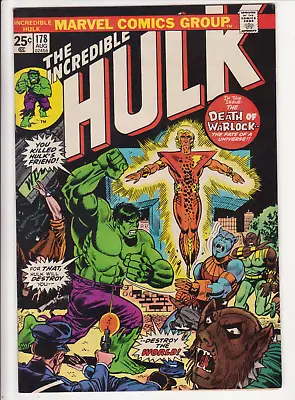 Buy The Incredible Hulk #178 Marvel Comics 1974 VF- 7.5 Rebirth Of Warlock • 31.66£