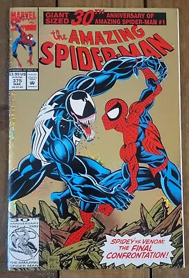 Buy Amazing Spider-Man #375 Venom Gold Holo Foil Cover 1st Ann Weying Marvel 1993 • 20.10£
