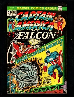 Buy Captain America And The Falcon #178 Vg  1974 Marvel (free Ship On $15 Order!) • 5.92£