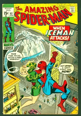 Buy Amazing Spider-Man 92 Fine 6.0 When Iceman Attacks • 28.07£