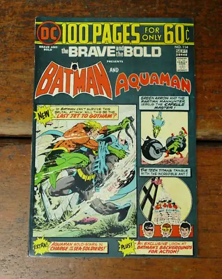 Buy THE BRAVE AND THE BOLD #114 DC 1974 100 Page Spectacular Batman Aquaman FN/VF • 19.76£
