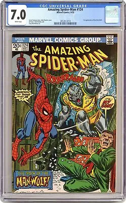 Buy Amazing Spider-Man #124 CGC 7.0 1973 3852813014 1st App. Man-Wolf • 181.18£