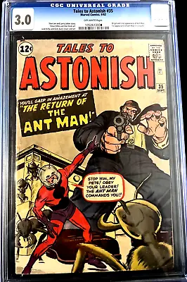 Buy TALES TO ASTONISH #35 CGC 3.0 (Sept.1962)Marvel Comic 1st Antman In Costume • 549£