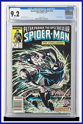 Buy Spectacular Spider-Man #132 CGC Graded 9.2 Marvel 1987 Newsstand Comic Book. • 165.58£