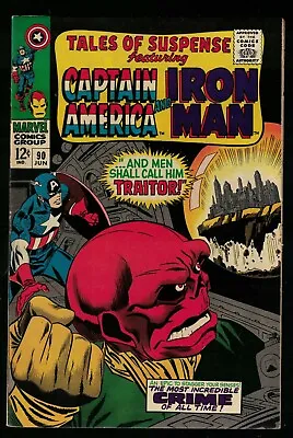 Buy Marvel Comics Tales Of Suspense 90 VFN+ 8.5 Captain America Red Skull Cover 1968 • 72.99£