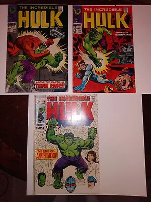 Buy The Incredible Hulk: (Vol. 1): #106  Aug. 1968, #108 Oct. 1968, & #116 June 1969 • 59.96£