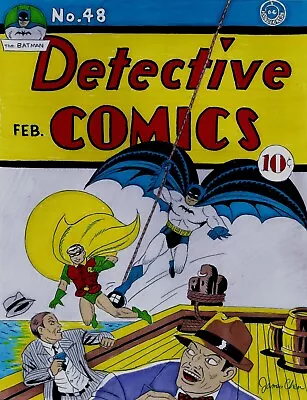 Buy Detective Comics # 48 1941 Golden Age Batman Cover Recreation Original Comic Art • 236.50£