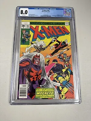 Buy Uncanny X-Men 104 CGC 8.0, White Pages, 1st Cameo Starjammers  (Marvel 1977) • 140.17£
