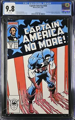 Buy Captain America #332 - Marvel Comics 1987 CGC 9.8 Steve Rogers Resigns As Captai • 127.12£