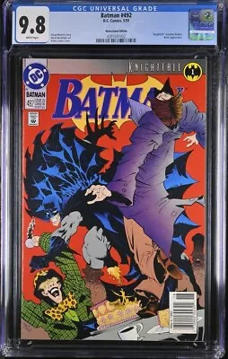 Buy Batman #492 Newsstand Edition - DC 1993 Knightfall, Bane - White Pages CGC 9.8 • 225.19£