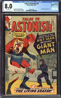 Buy Tales To Astonish #49 Cgc 8.0 Ow Pages // Ant-man Becomes Giant-man 1963 • 489.92£
