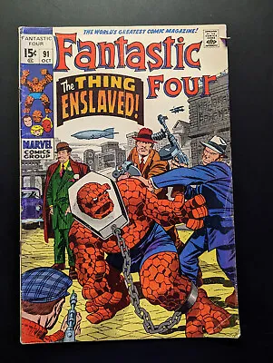 Buy Fantastic Four #91, Marvel Comics, 1969, 1st Torgo, FREE UK POSTAGE • 25.99£