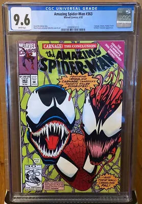 Buy Amazing Spider-man #363 Bagley Cover 3rd Appearance Carnage Cgc 9.6 White Pages • 47.29£