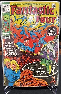Buy Fantastic Four #110 (1971) 🔑 *1st Cover Appearance Of Agatha Harkness* Vg- • 32.17£