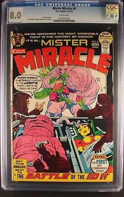 Buy MISTER MIRACLE  # 8   Awesome JACK KIRBY! WHITE PAGES!  CGC VF8.0     1225421012 • 35.35£