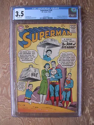 Buy Superman  #140   CGC 3.5  1960  Curt Swan Cover, 1st Baby Bizarro, Supergirl App • 119.93£