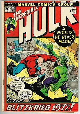 Buy Incredible Hulk #155 (1962) - 5.5 FN- *1st App Captain Axis* • 10.25£