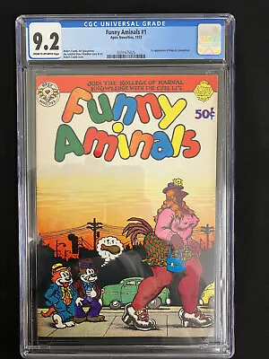 Buy FUNNY AMINALS #1 Robert Crumb Cover/Story CGC 9.2 - First Maus - Art Spiegelman • 398.29£
