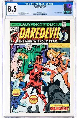 Buy Daredevil #123 1975 WHITE PAGES Marvel KEY ISSUE CGC 8.5 Nick Fury Appearance • 74.19£