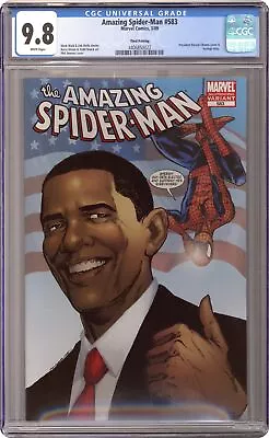 Buy Amazing Spider-Man #583 Obama Variant 3rd Printing CGC 9.8 2009 4406850022 • 92.40£