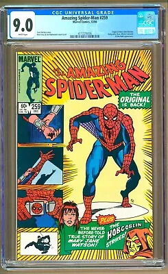 Buy Amazing Spider-Man #259 (1984) CGC 9.0 WP DeFalco - Frenz   Hobgoblin - Rose  • 31.53£