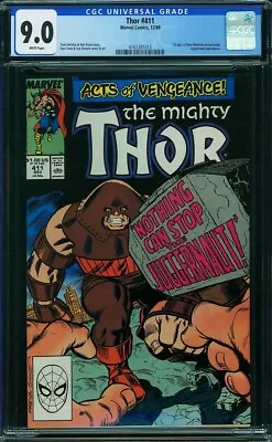 Buy Thor 411 Cgc 9.0 White Pages 1st Appearance Of The New Warriors On Last Page L9 • 55.33£