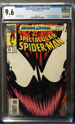 Buy Spectacular Spider-Man 203  CGC 9.6 NM+  W/ PAGES  N/CASE • 59.13£